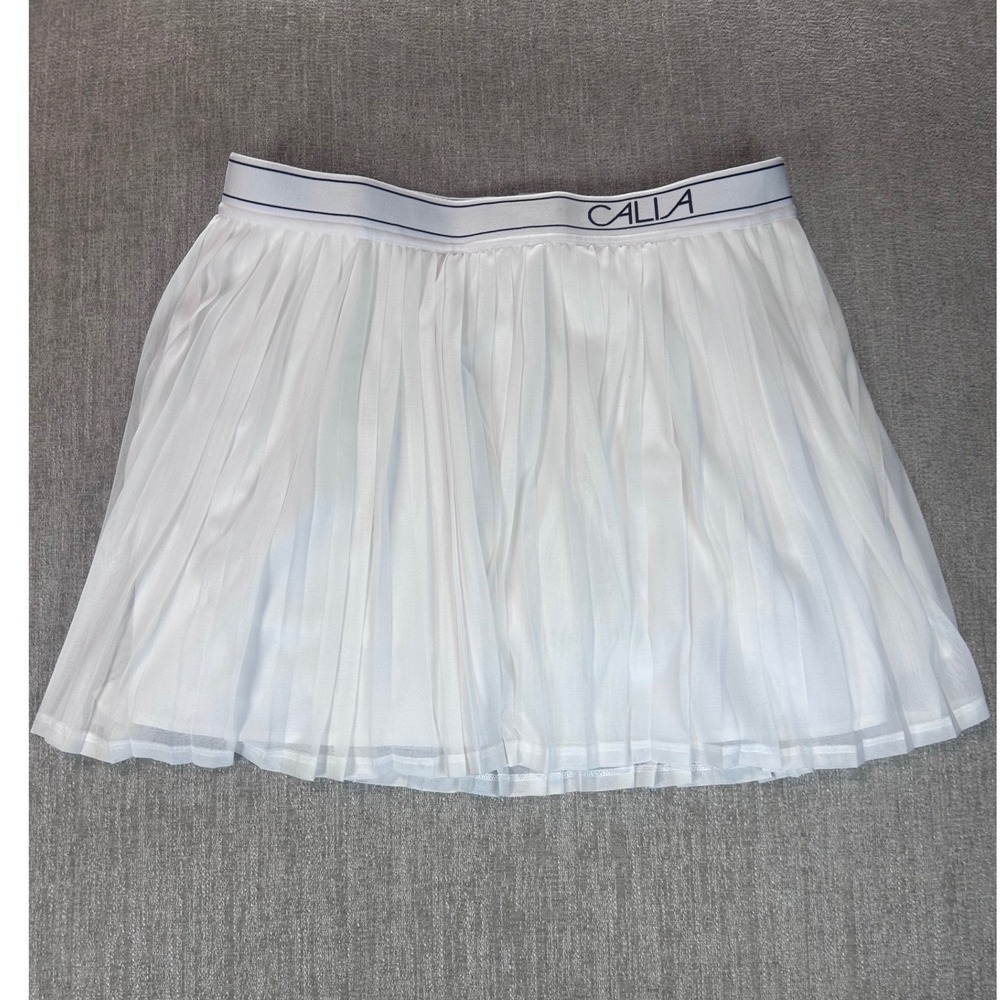 CALIA Women White Pleated Tennis Skort Athletic Golf Skirt Built-in Shorts Med‎